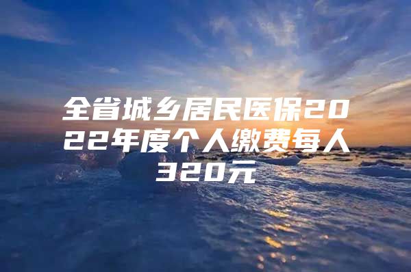 全省城乡居民医保2022年度个人缴费每人320元