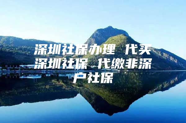 深圳社保办理 代买深圳社保 代缴非深户社保