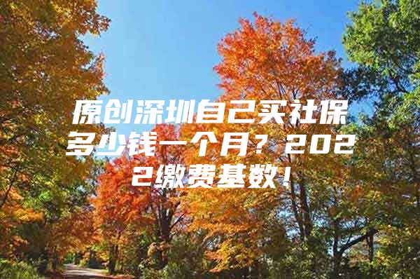 原创深圳自己买社保多少钱一个月？2022缴费基数！