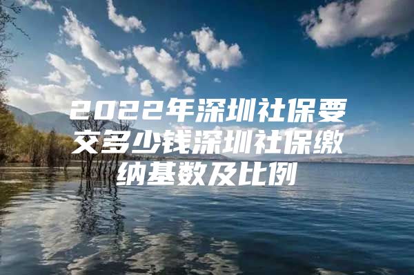 2022年深圳社保要交多少钱深圳社保缴纳基数及比例