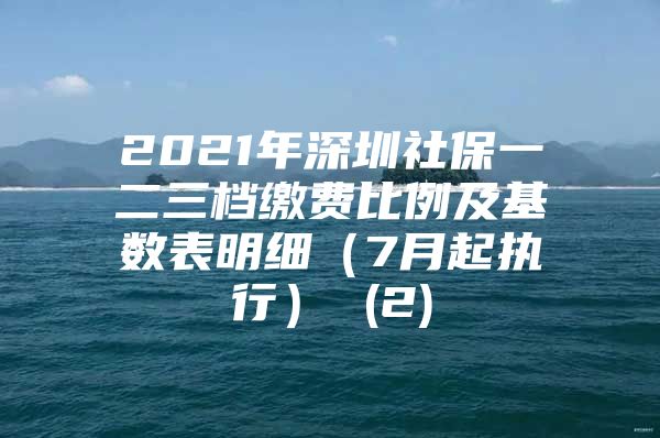 2021年深圳社保一二三档缴费比例及基数表明细（7月起执行） (2)