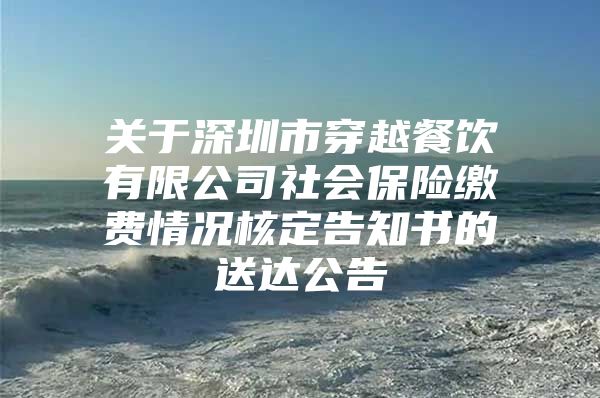 关于深圳市穿越餐饮有限公司社会保险缴费情况核定告知书的送达公告