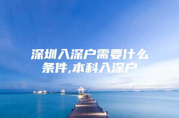 深圳入深户需要什么条件,本科入深户