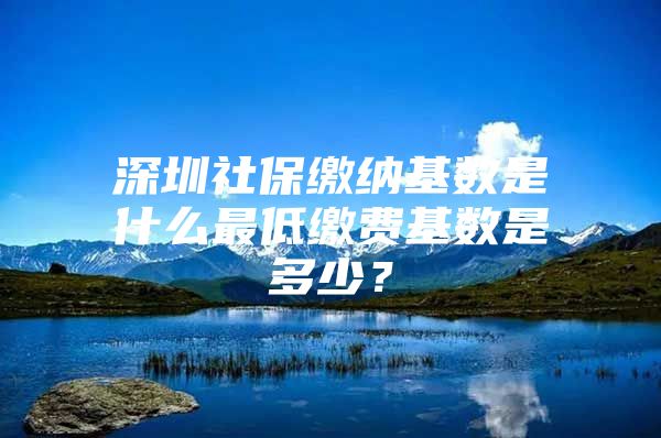 深圳社保缴纳基数是什么最低缴费基数是多少？