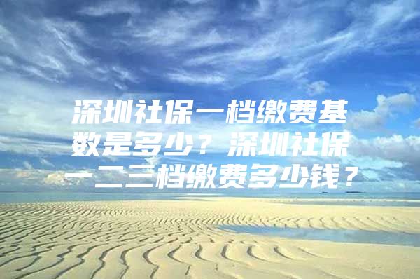 深圳社保一档缴费基数是多少？深圳社保一二三档缴费多少钱？