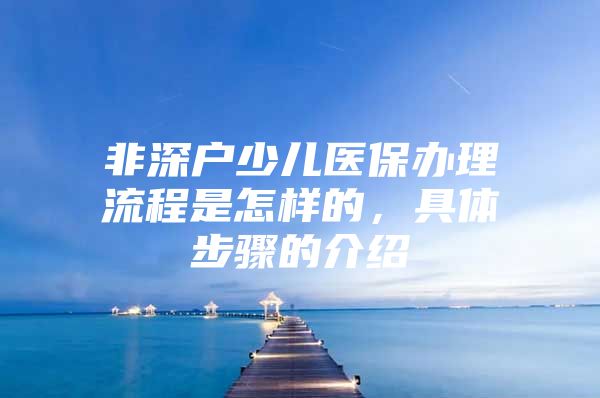 非深户少儿医保办理流程是怎样的，具体步骤的介绍