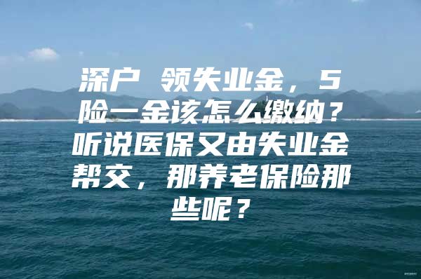 深户 领失业金，5险一金该怎么缴纳？听说医保又由失业金帮交，那养老保险那些呢？