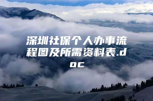 深圳社保个人办事流程图及所需资料表.doc