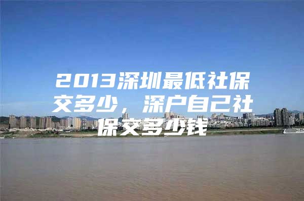 2013深圳最低社保交多少，深户自己社保交多少钱