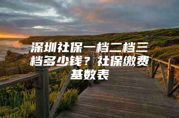 深圳社保一档二档三档多少钱？社保缴费基数表