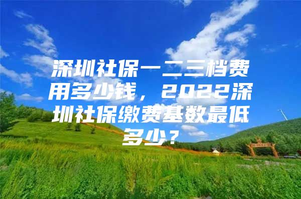 深圳社保一二三档费用多少钱，2022深圳社保缴费基数最低多少？