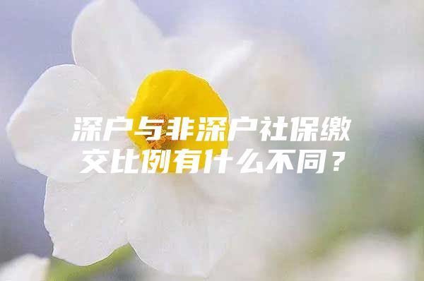 深户与非深户社保缴交比例有什么不同？