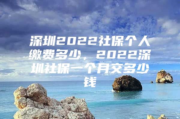 深圳2022社保个人缴费多少，2022深圳社保一个月交多少钱