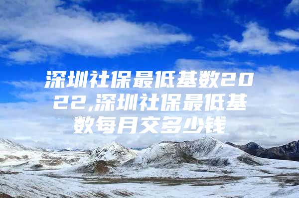 深圳社保最低基数2022,深圳社保最低基数每月交多少钱