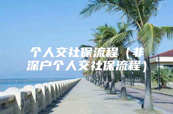 个人交社保流程（非深户个人交社保流程）