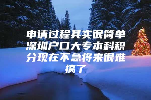 申请过程其实很简单深圳户口大专本科积分现在不急将来很难搞了