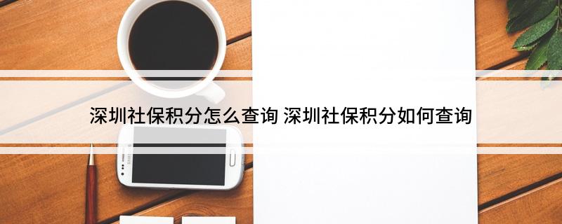 深圳社保积分怎么查询 深圳社保积分如何查询