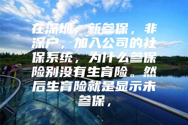 在深圳，新参保，非深户，加入公司的社保系统，为什么参保险别没有生育险。然后生育险就是显示未参保，