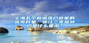 上海五个新城落户政策的参考对象：张江三年居转户是什么要求？